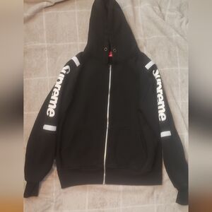Supreme Black Hoodie with White Accents